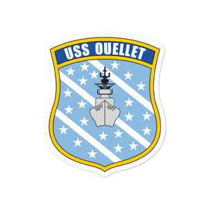 USS Ouellet (FF-1077) Ship's Crest Vinyl Sticker