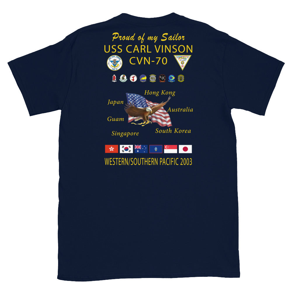 USS Carl Vinson (CVN-70) 2003 Cruise Shirt - FAMILY