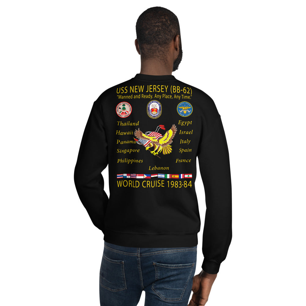 USS New Jersey (BB-62) 1983-84 Cruise Sweatshirt