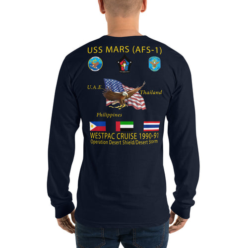 USS Mars (AFS-1) 1990-91 Long Sleeve Cruise Shirt
