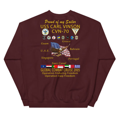 USS Carl Vinson (CVN-70) 2005 Cruise Sweatshirt - FAMILY