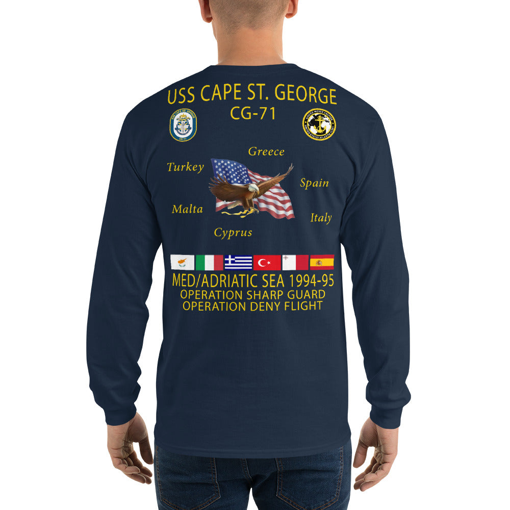 USS Cape St George (CG-71) 1994-95 Long Sleeve Cruise Shirt