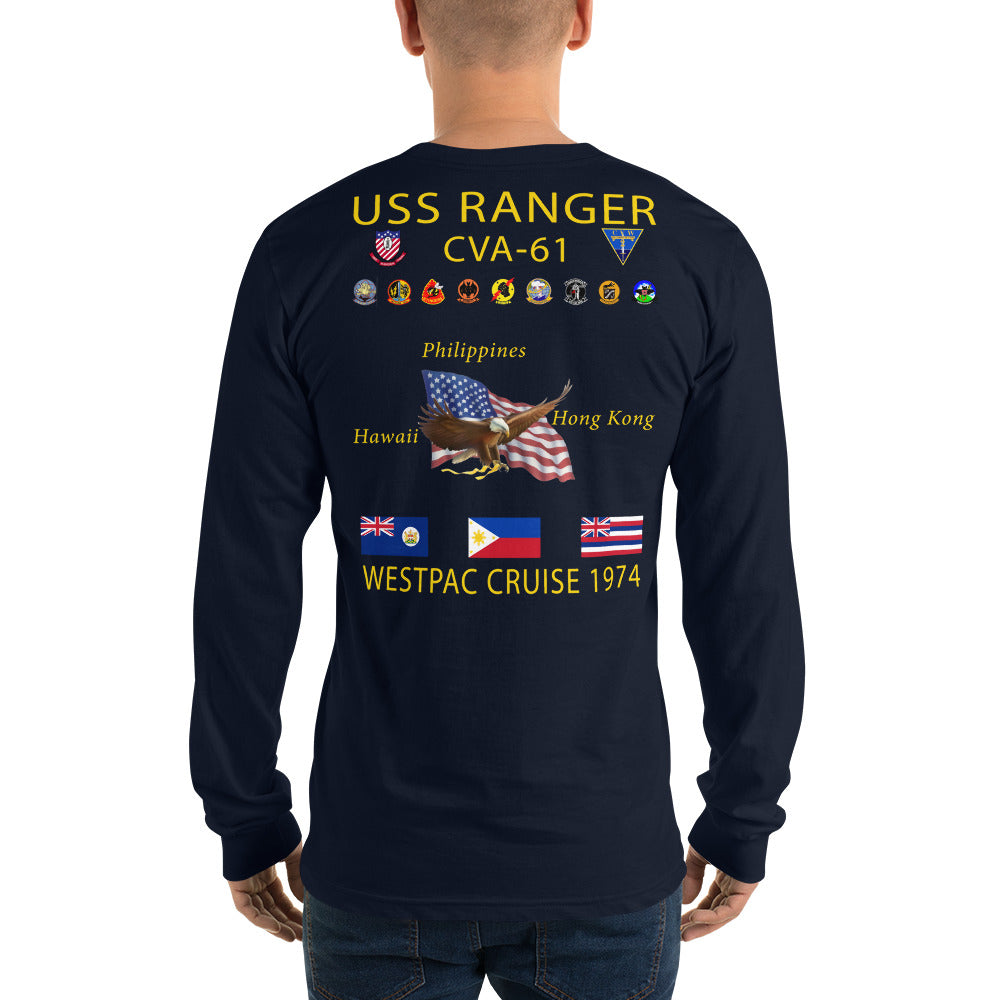 USS Ranger (CVA-61) 1974 Long Sleeve Cruise Shirt
