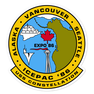 USS Constellation (CV-64) ICEPAC '86 Vinyl Sticker