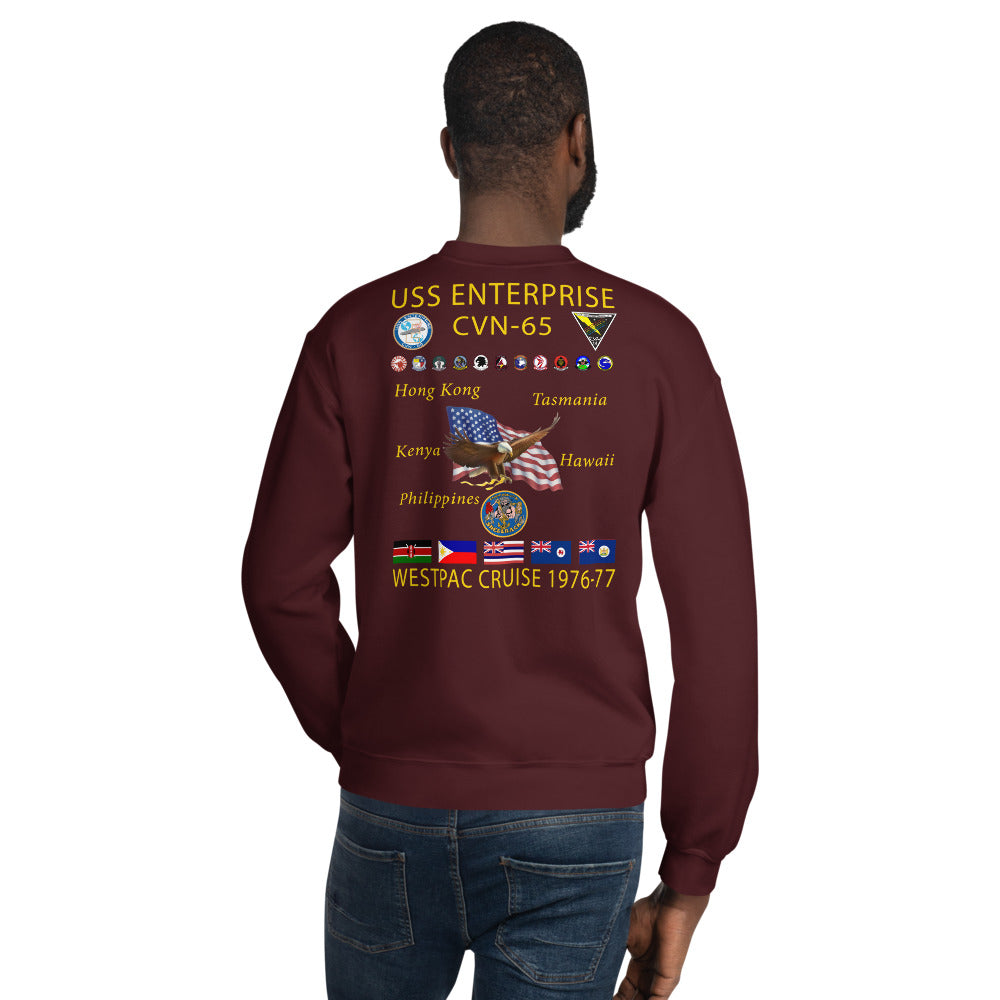 USS Enterprise (CVN-65) 1976-77 Cruise Sweatshirt