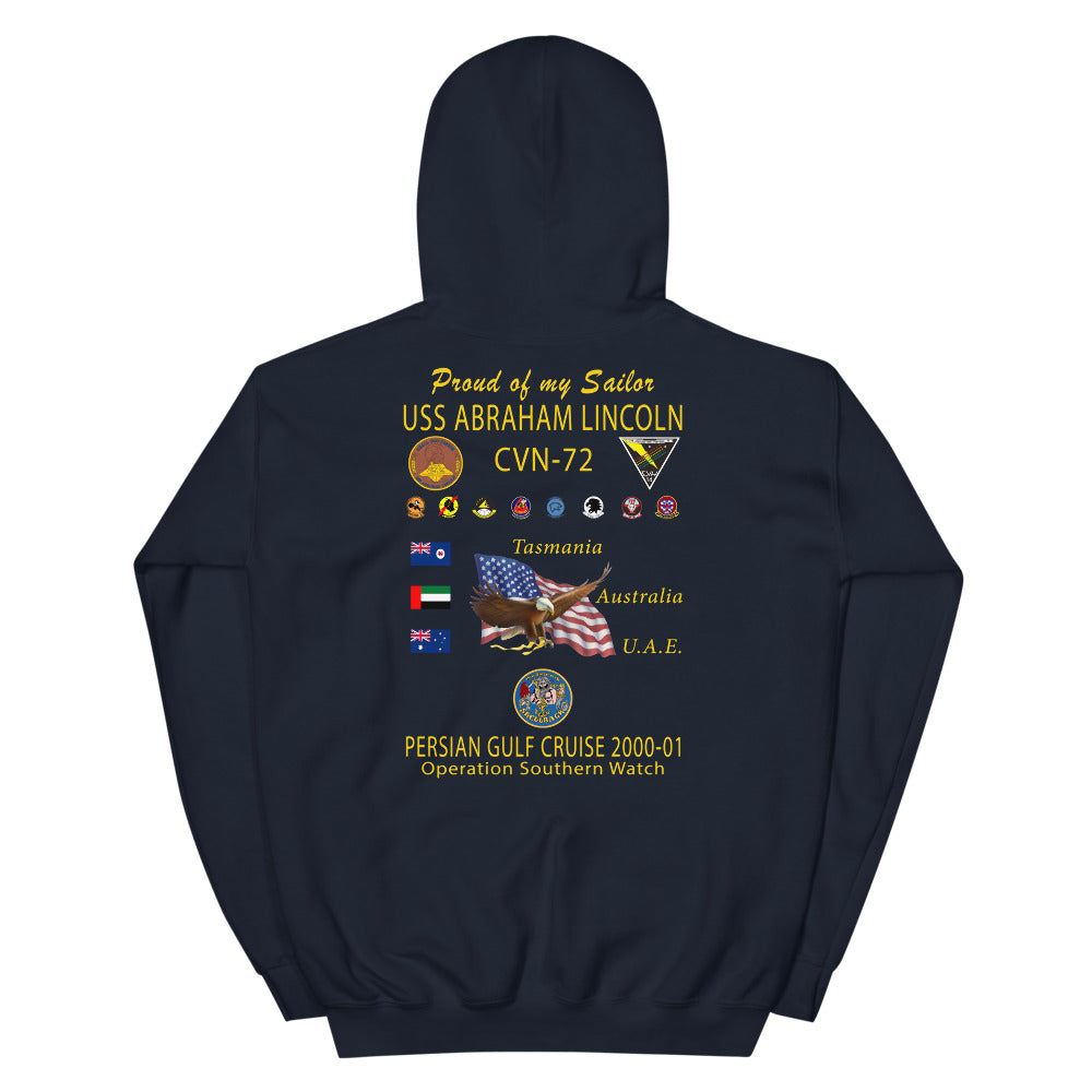 USS Abraham Lincoln (CVN-72) 2000-01 Cruise Hoodie - Family