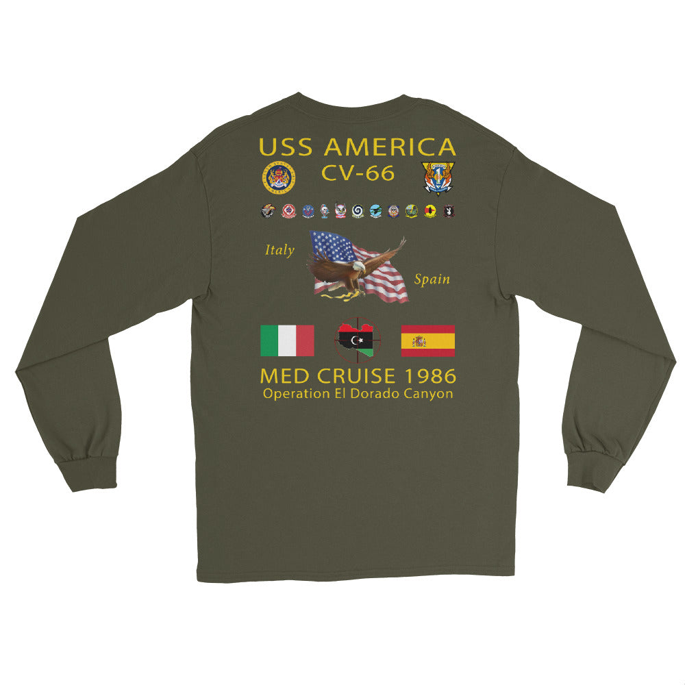 USS America (CV-66) 1986 Long Sleeve Cruise Shirt