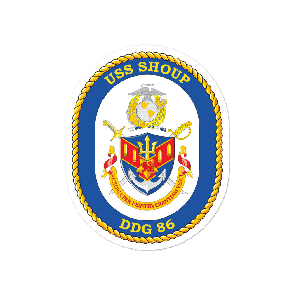 USS Shoup (DDG-86) Ship's Crest Vinyl Sticker
