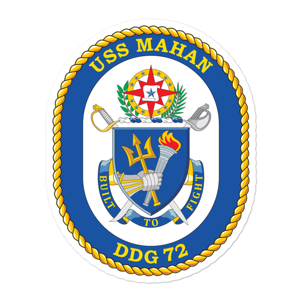 USS Mahan (DDG-72) Ship's Crest Vinyl Sticker