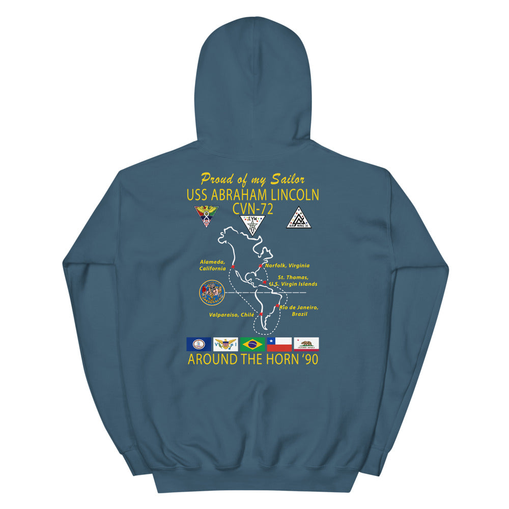 USS Abraham Lincoln (CVN-72) 1990 Cruise Hoodie - FAMILY