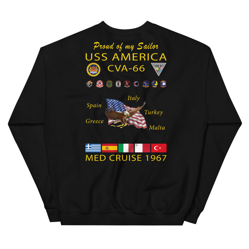 USS America (CVA-66) 1967 Cruise Sweatshirt - FAMILY