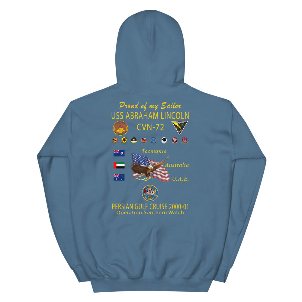 USS Abraham Lincoln (CVN-72) 2000-01 Cruise Hoodie - Family