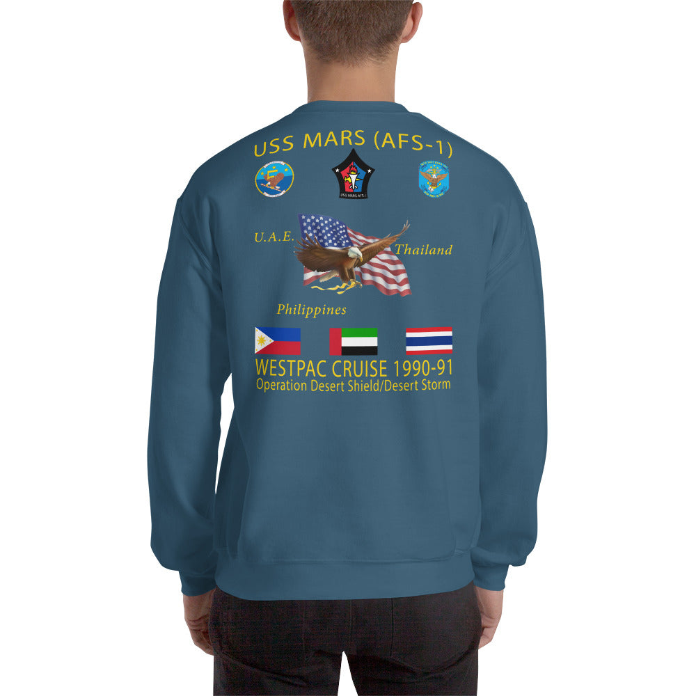 USS Mars (AFS-1) 1990-91 Cruise Sweatshirt
