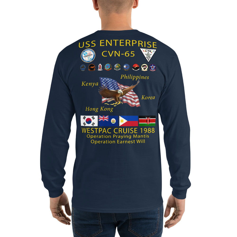 USS Enterprise (CVN-65) 1988 Long Sleeve Cruise Shirt