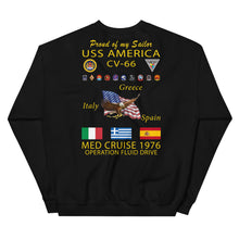 Load image into Gallery viewer, USS America (CV-66) 1976 Cruise Sweatshirt - FAMILY
