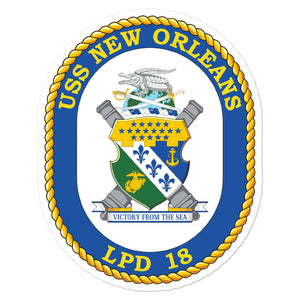 USS New Orleans (LPD-18) Ship's Crest Vinyl Sticker