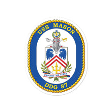 Load image into Gallery viewer, USS Mason (DDG-87) Ship&#39;s Crest Vinyl Sticker