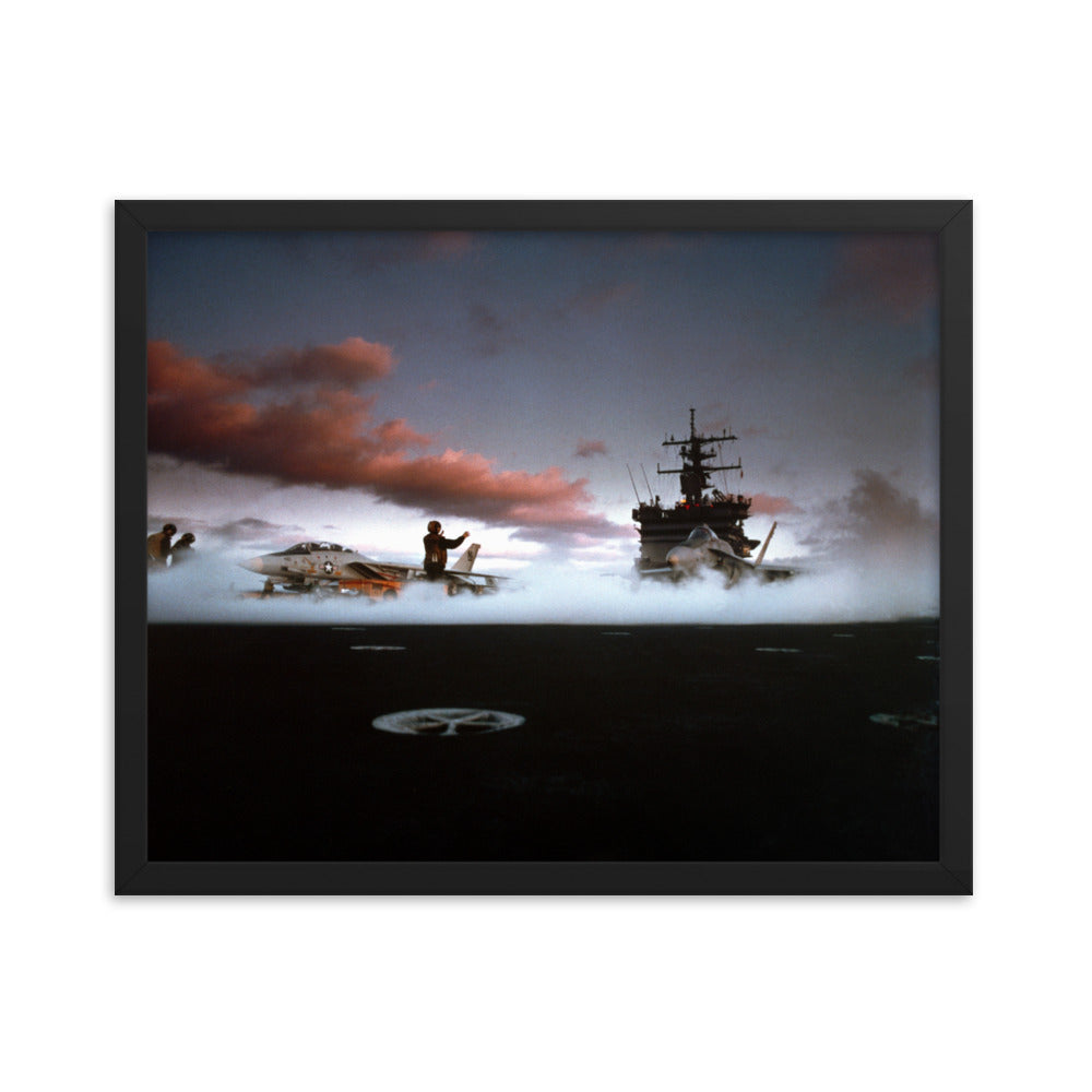 USS Enterprise (CVN-65) Framed Ship Flight Ops Photo