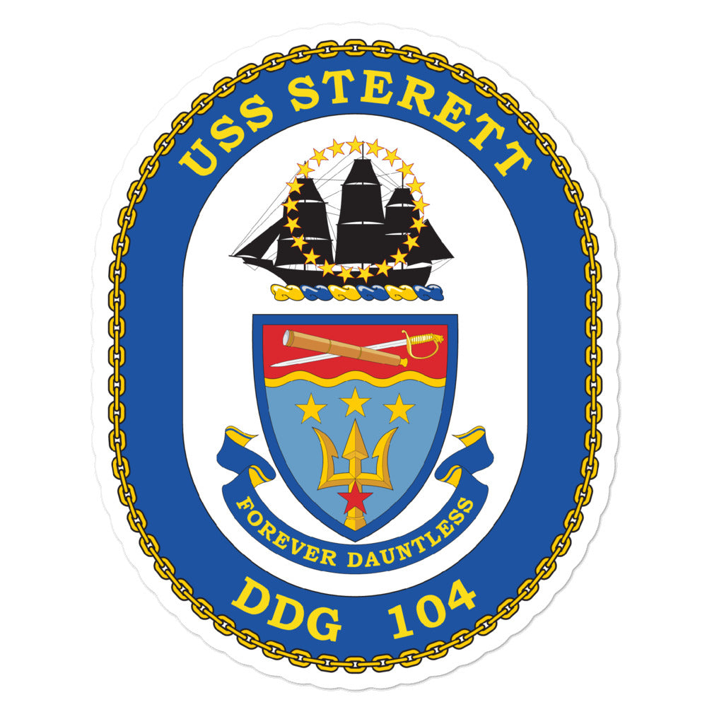 USS Sterett (DDG-104) Ship's Crest Vinyl Sticker