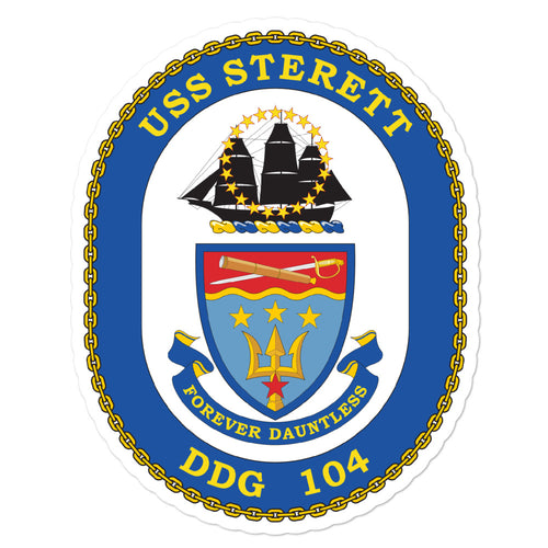 USS Sterett (DDG-104) Ship's Crest Vinyl Sticker