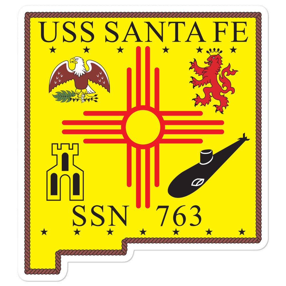 USS Santa Fe (SSN-763) Ship's Crest Vinyl Sticker