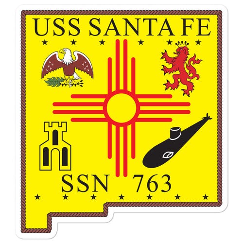 USS Santa Fe (SSN-763) Ship's Crest Vinyl Sticker