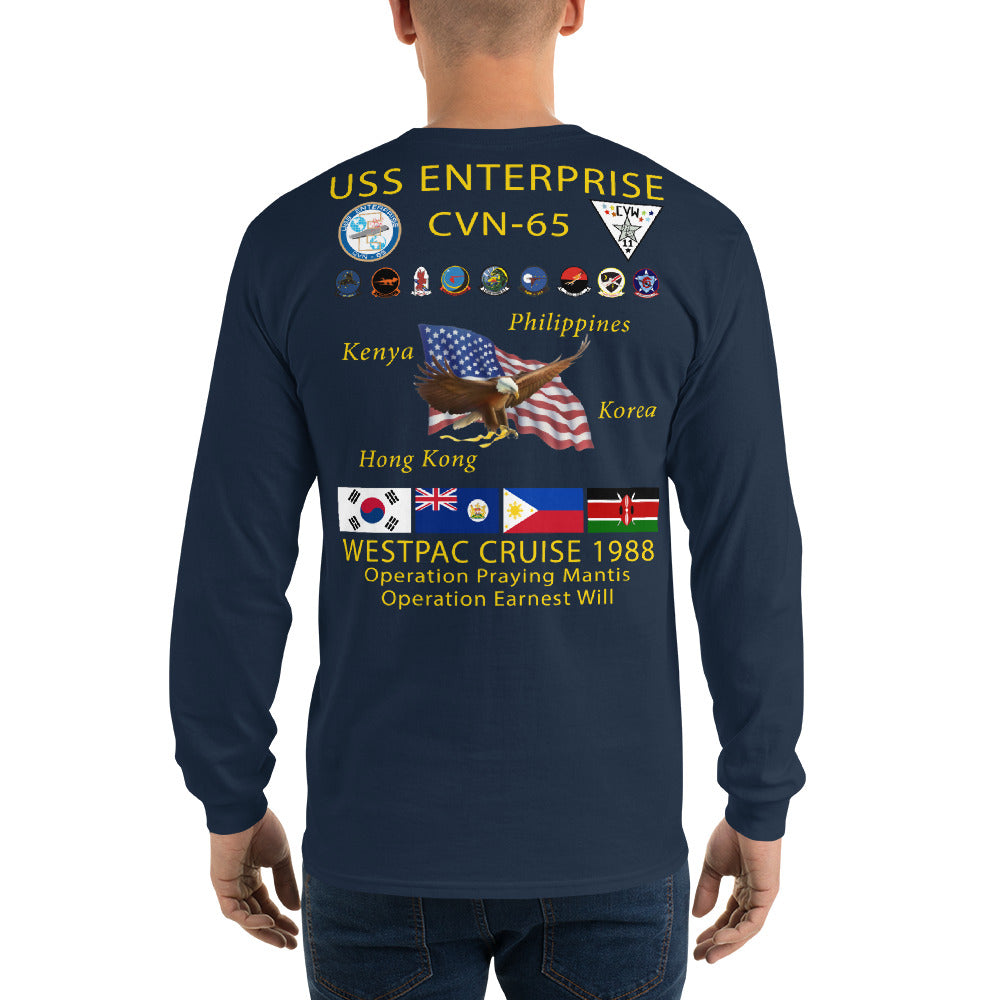 USS Enterprise (CVN-65) 1988 Long Sleeve Cruise Shirt