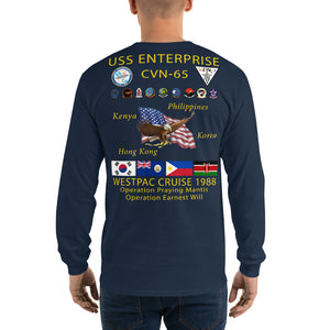 USS Enterprise (CVN-65) 1988 Long Sleeve Cruise Shirt