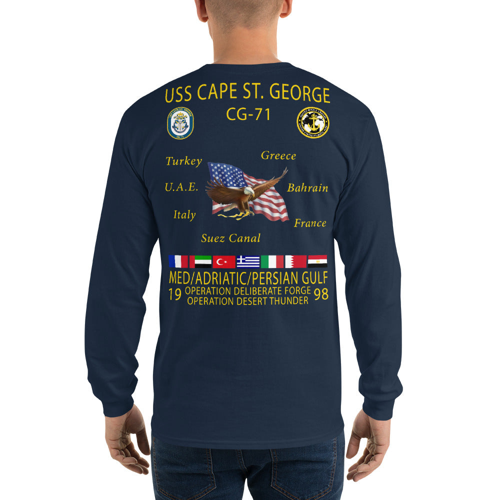 USS Cape St George (CG-71) 1998 Long Sleeve Cruise Shirt