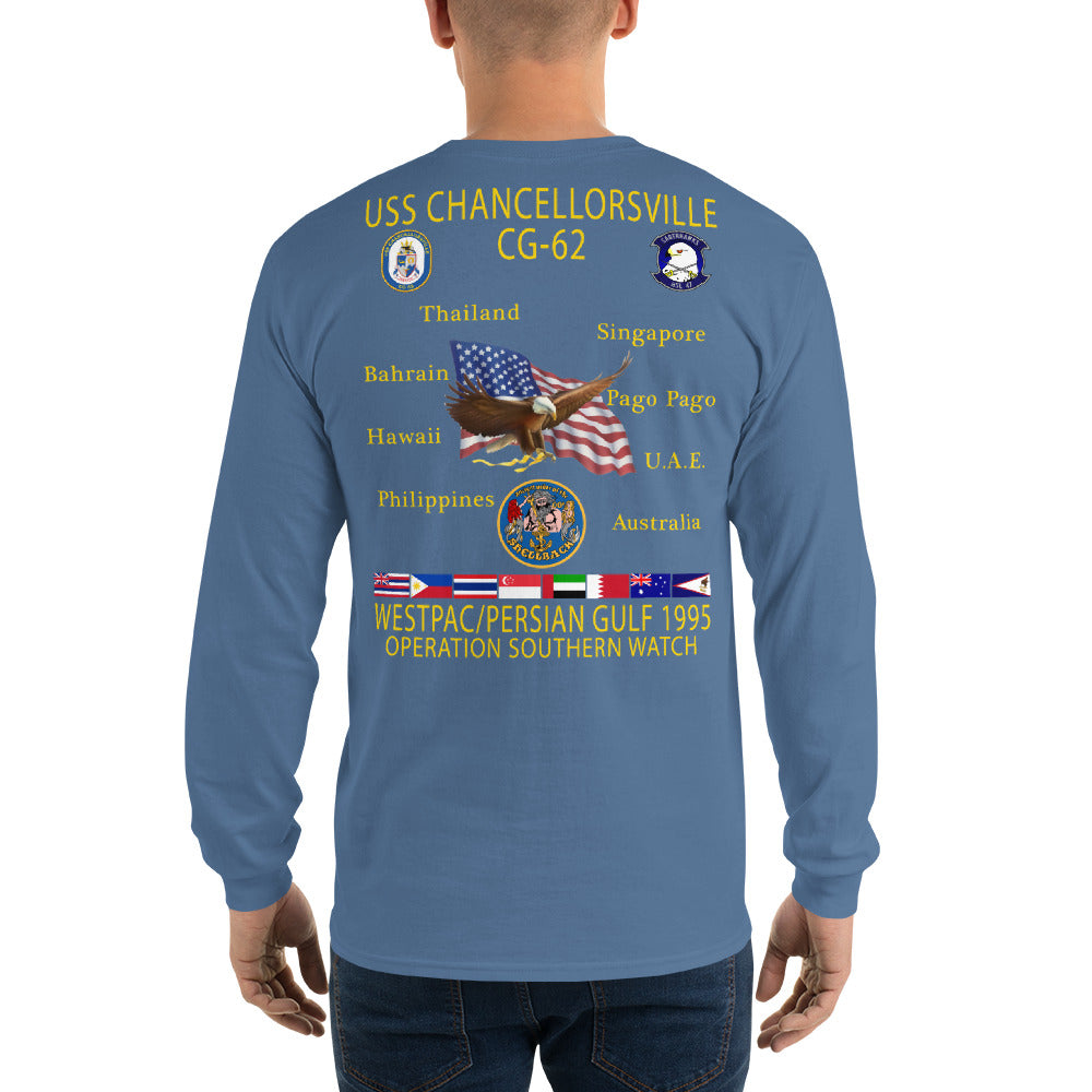 USS Chancellorsville (CG-62) 1995 Long Sleeve Cruise Shirt