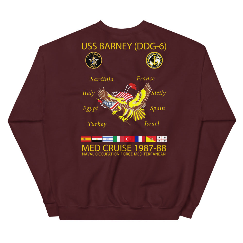 USS Barney (DDG-6) 1987-88 Cruise Sweatshirt