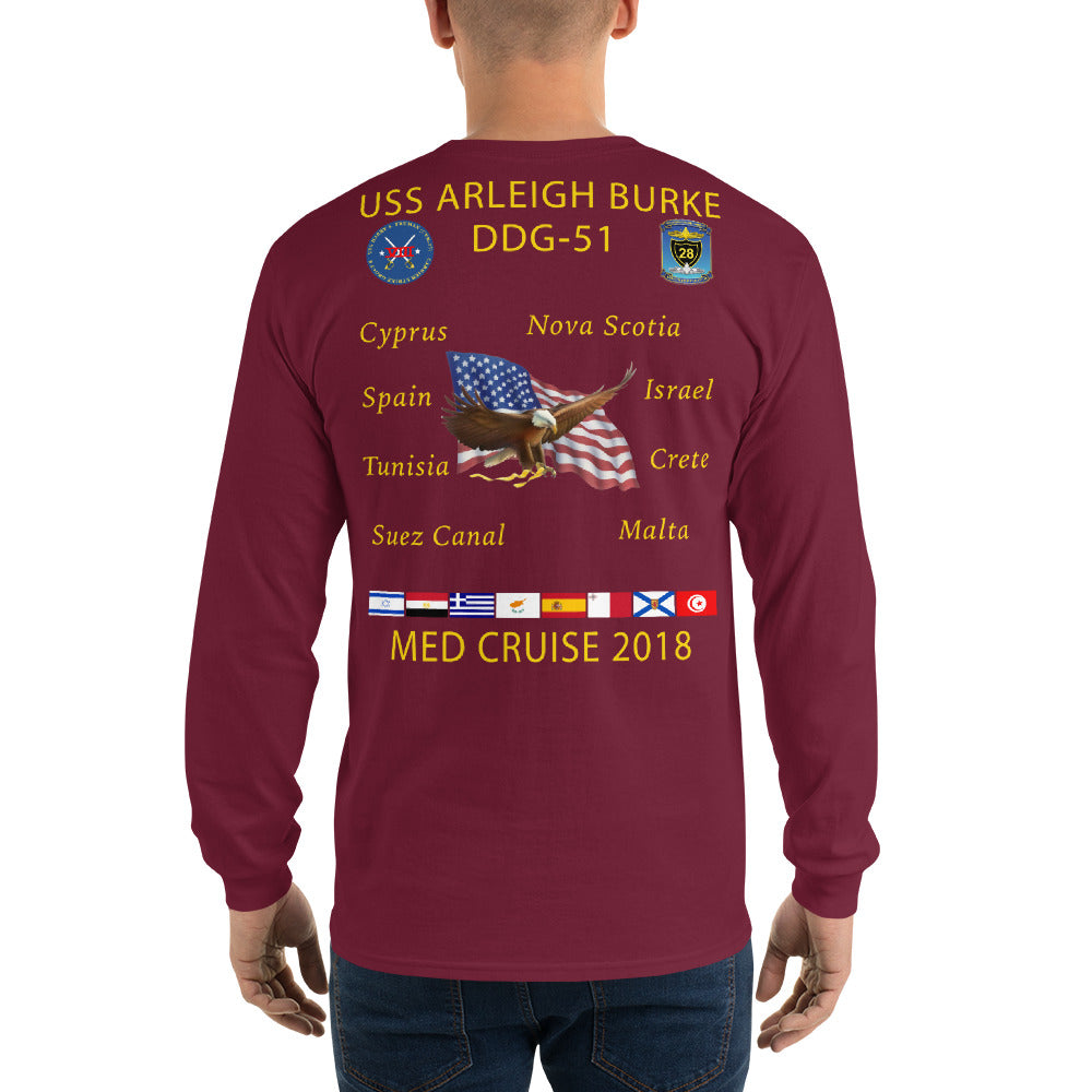 USS Arleigh Burke (DDG-51) 2018  Long Sleeve Cruise Shirt