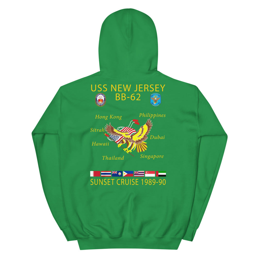 USS New Jersey (BB-62) 1989-90 Cruise Hoodie