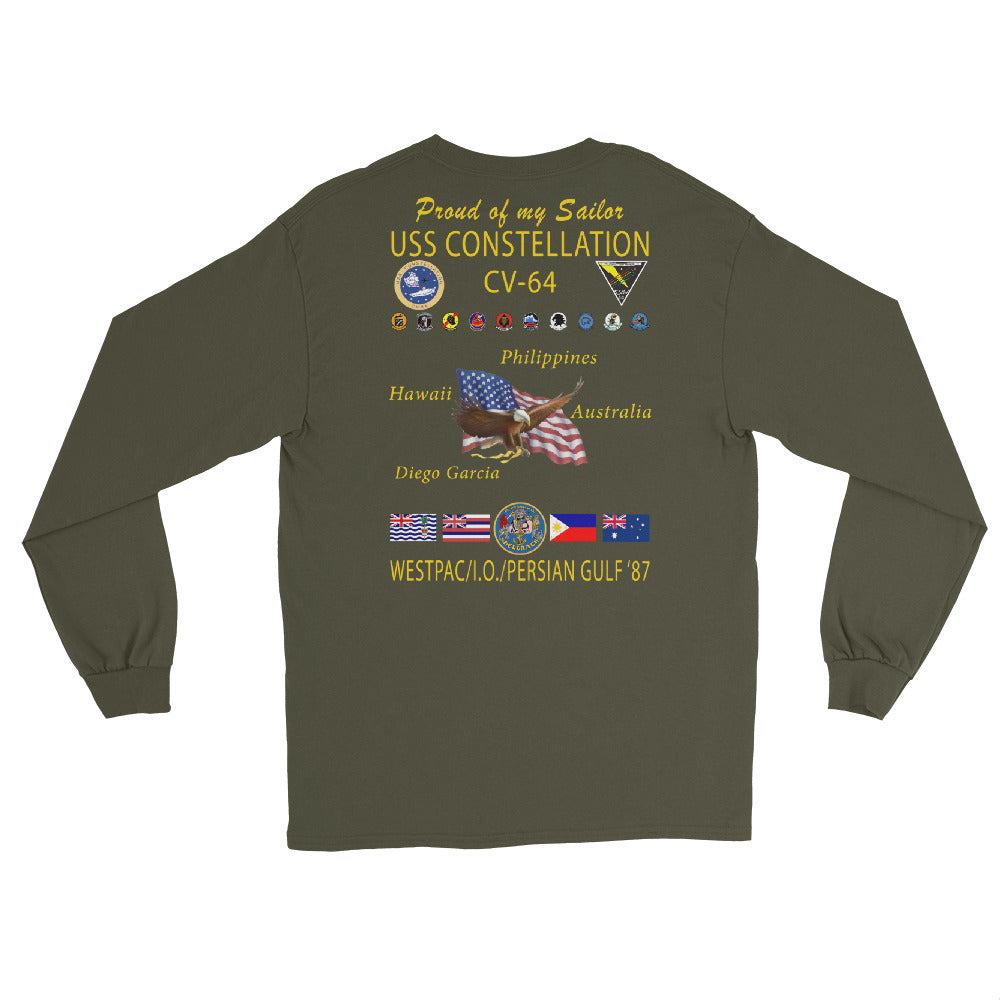 USS Constellation (CV-64) 1987 Long Sleeve Cruise Shirt - FAMILY