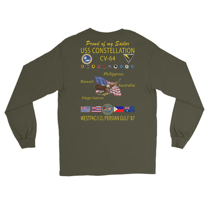 USS Constellation (CV-64) 1987 Long Sleeve Cruise Shirt - FAMILY