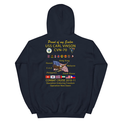 USS Carl Vinson (CVN-70) 2010-11 Cruise Hoodie - FAMILY