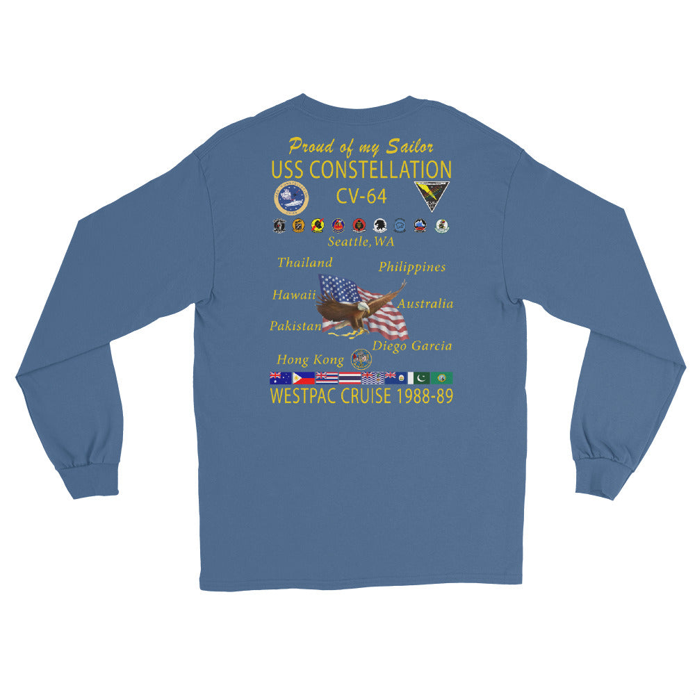 USS Constellation (CV-64) 1994-95 Long Sleeve Cruise Shirt - FAMILY