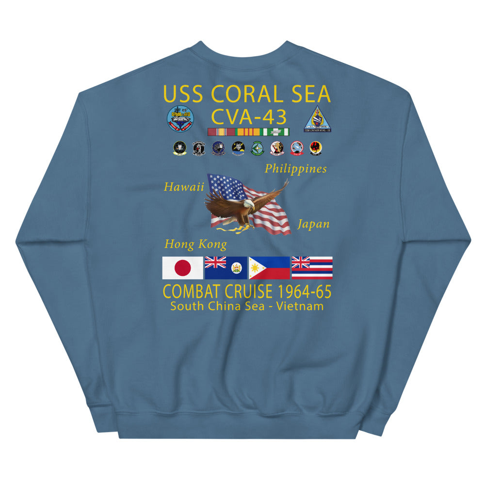 USS Coral Sea (CVA-43) 1964-65 Cruise Sweatshirt