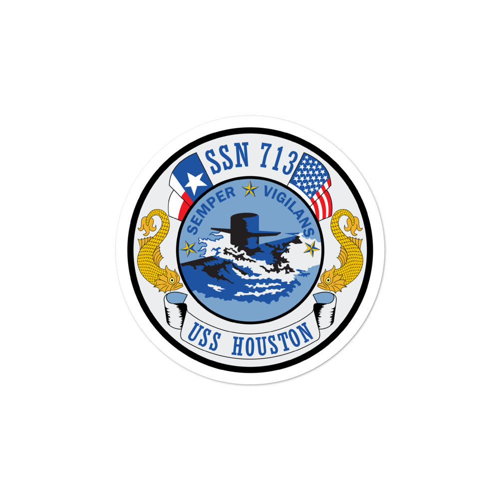 USS Houston (SSN-713) Ship's Crest Vinyl Sticker