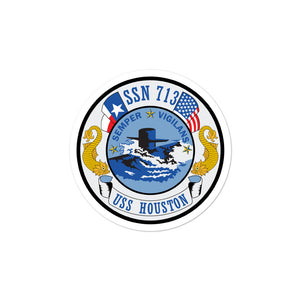 USS Houston (SSN-713) Ship's Crest Vinyl Sticker