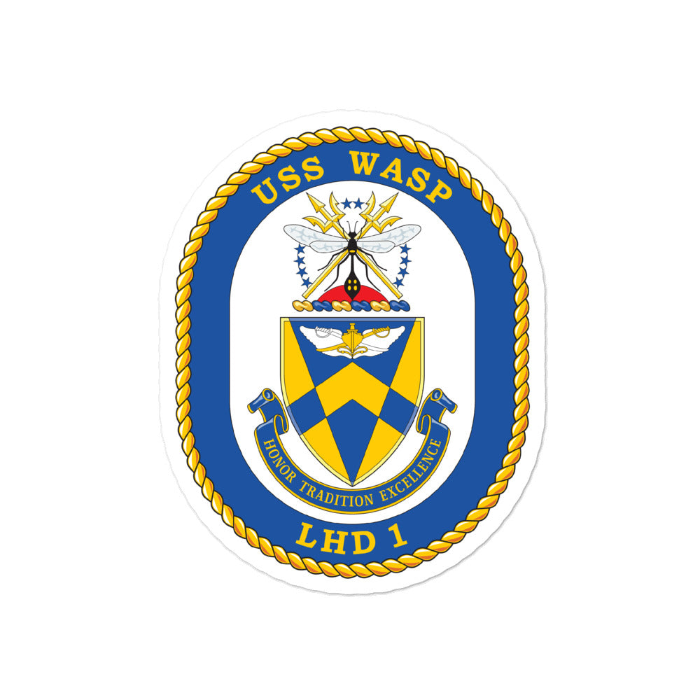 USS Wasp (LHD-1) Ship's Crest Vinyl Sticker