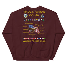 Load image into Gallery viewer, USS Carl Vinson (CVN-70) 1983 Cruise Sweatshirt
