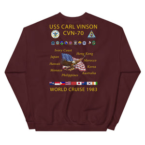 USS Carl Vinson (CVN-70) 1983 Cruise Sweatshirt