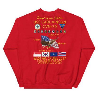 USS Carl Vinson (CVN-70) 2017 Cruise Sweatshirt - FAMILY