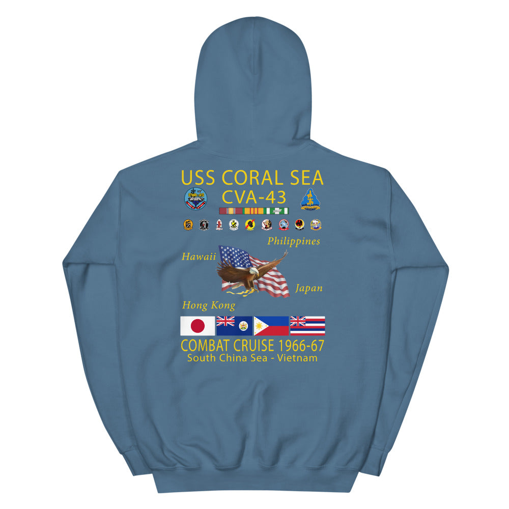 USS Coral Sea (CVA-43) 1966-67 Cruise Hoodie