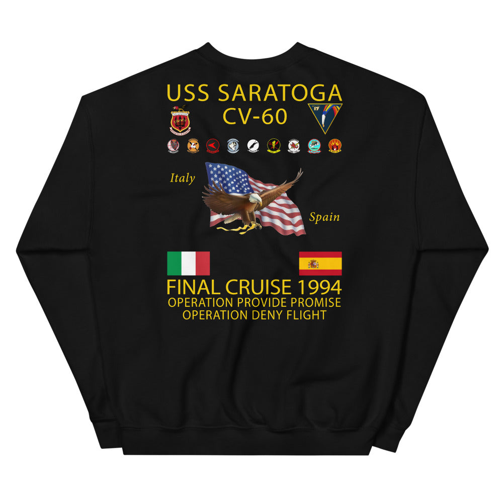 USS Saratoga (CV-60) 1994 Cruise Sweatshirt