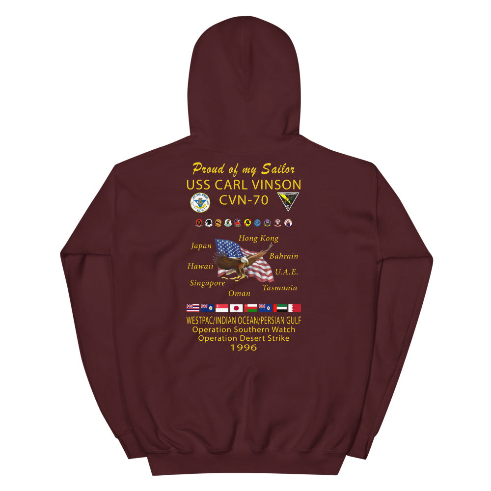 USS Carl Vinson (CVN-70) 1996 Cruise Hoodie - Family