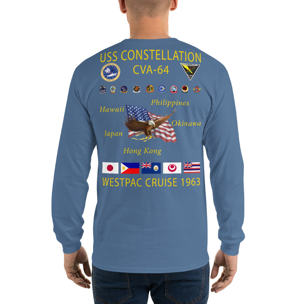 USS Constellation (CVA-64) 1963 Long Sleeve Cruise Shirt