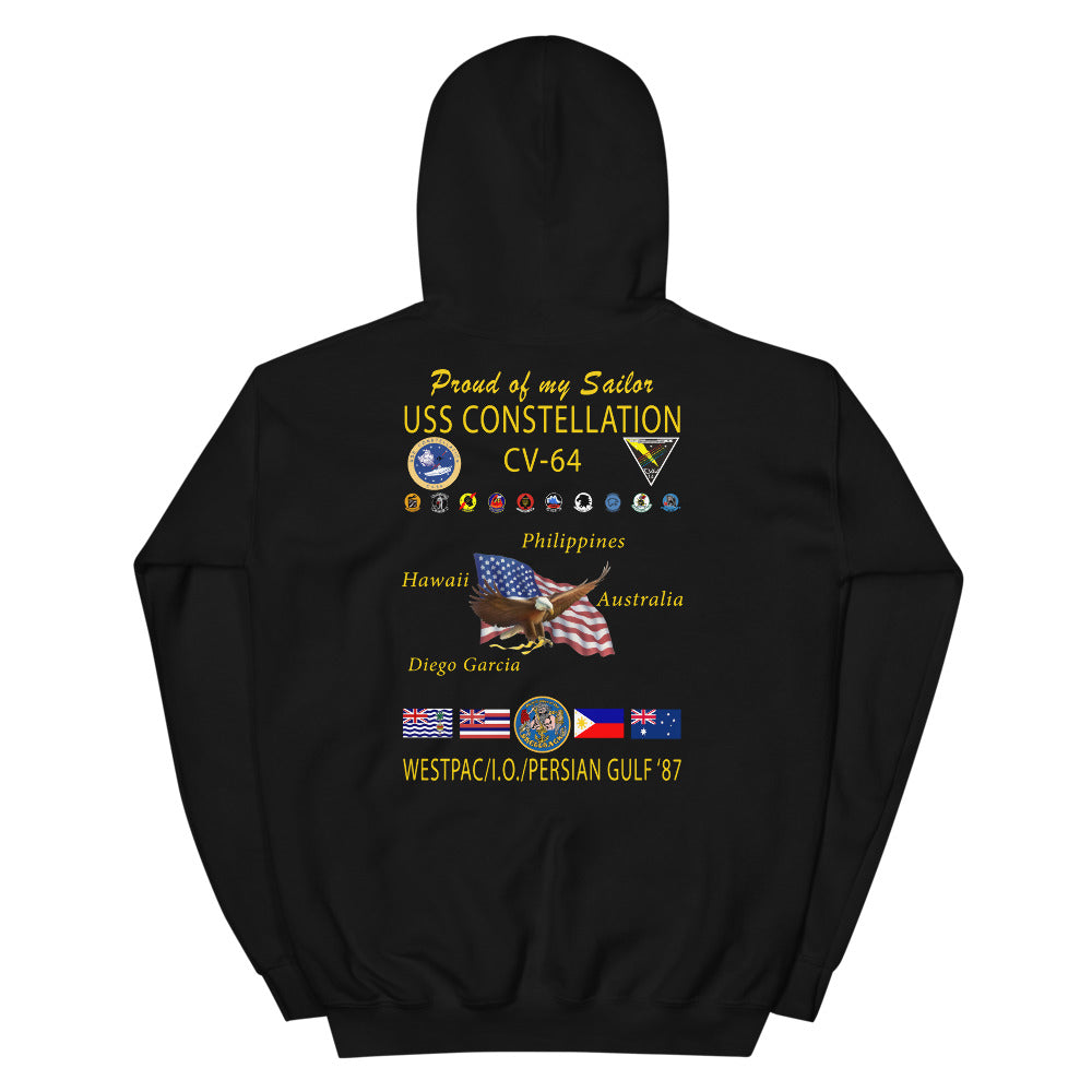 USS Constellation (CV-64) 1987 Cruise Hoodie - FAMILY