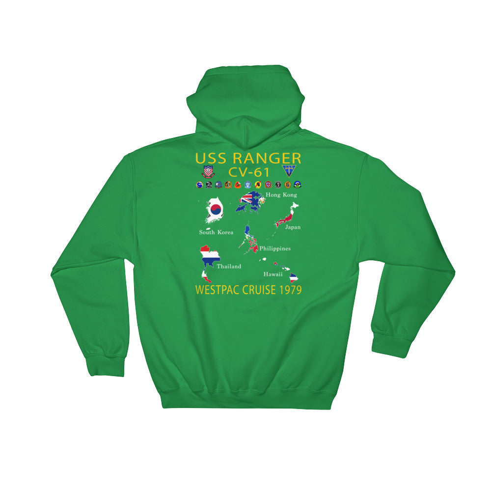 USS Ranger (CV-61) 1979 Cruise Hoodie - Map